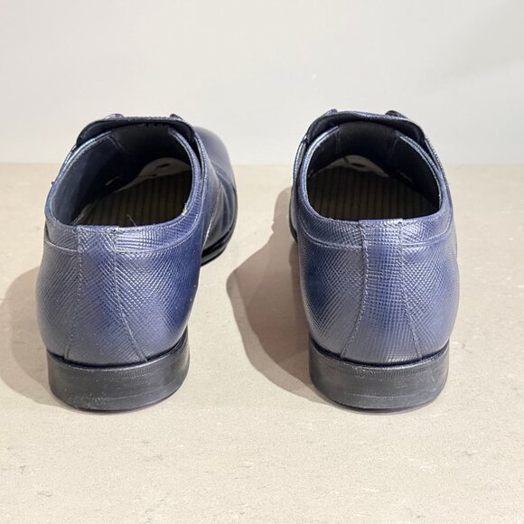 PRADA Fashion Shoes No Laces Needed 2E2720 Navy Leather US 7 EU 40